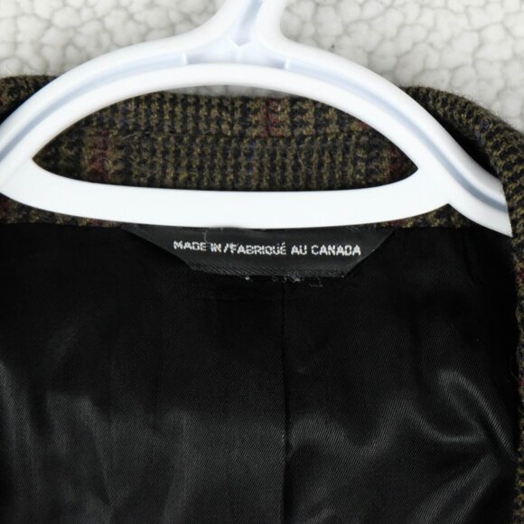 Vintage Blazer Mens 46R Brown Red Glen Check Alpaca Wool Two Button Business - Picture 11 of 15